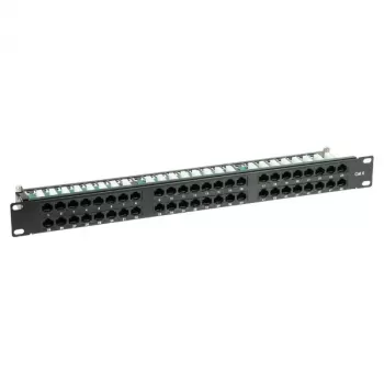 Panneau de brassage 48 ports Cat6 UTP DELTA ENERGY SYSTEMS PP-48/RJ/6C, montage en rack 19 inch 1U, noir