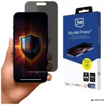 Protection d'écran de confidentialité 3MK Silky Matt pour iPhone 15 Pro