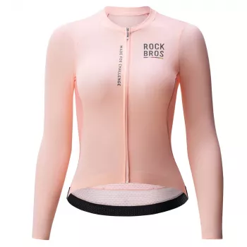 Maillot de cyclisme à manches longues femme ROCKBROS ROAD TO SKY rose taille M