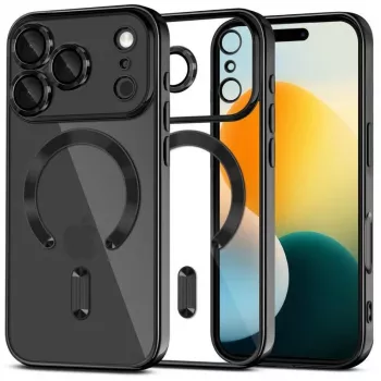 Coque arrière Tech-Protect Magflex MagSafe pour Apple iPhone 17 Pro Max, noir brillant (TPU/PC)