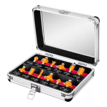 NEO TOOLS Coffret de 12 fraises en carbure de tungstène, queue de 8 mm, caisse en bois