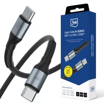 Câble 3mk Hyper Cable N-SERIES USB-C vers USB-C 1 m 100 W noir
