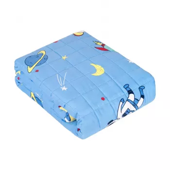 Couverture lestée REBEL PREMIUM pour enfants, 100 % coton, motif cosmos, 100x150 cm, 4 kg