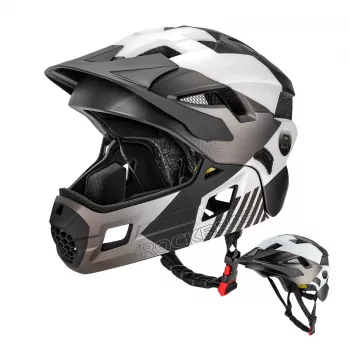 Casque de vélo convertible intégral pour enfant ROCKBROS TS-61 avec mentonnière amovible, taille M (54-57 cm), gris