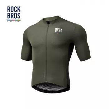 Maillot de cyclisme à manches courtes pour homme ROCKBROS ROAD TO SKY - vert, taille L