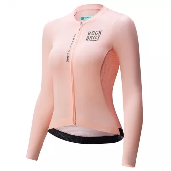 Maillot de cyclisme à manches longues pour femme ROCKBROS ROAD TO SKY rose L