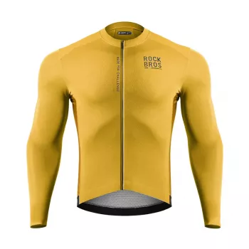 Maillot de cyclisme à manches longues pour homme ROCKBROS ROAD TO SKY jaune taille S