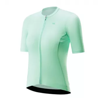 Maillot de cyclisme pour femme Rockbros vert taille L - manches courtes, évacuation de l'humidité, protection UV, 3 poches arrière