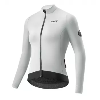 Veste de cyclisme isolée pour femme ROCKBROS YDWT006 TVI pour automne/hiver, blanc-gris, taille M