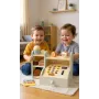 Caisse enregistreuse en bois PROMIS pour enfants – caisse de magasin de jeu de rôle avec monnaie factice, scanner et carte de crédit