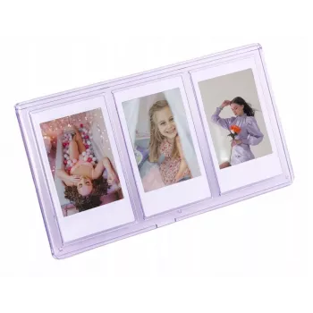 LOVEINSTANT Standing Triple Photo Frame for Instax Mini & Zink 2x3 inch Prints – Purple