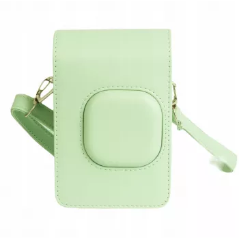 Étui en cuir PU vert LOVEINSTANT pour Fujifilm Instax Mini LiPlay - sac photo vintage avec sangle réglable