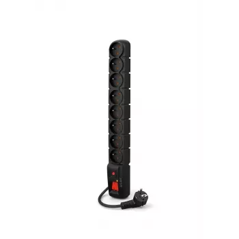 Multiprise parafoudre ACAR S8 PRO 3 m – 8 prises, 155J, 2300W, Noir