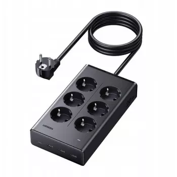 UGREEN S622 Multiprise, 6x AC + 3x USB + USB-C, GaN, 1,5 m, noir (75141)