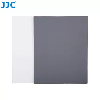 Ensemble de cartes de calibration photo 2 en 1 JJC GC Series – carte gris 18 % et carte de balance des blancs, 20 x 25 cm, plastique durable, avec dragonne