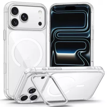 Coque transparente MagSafe TECH-PROTECT MAGSTAND pour iPhone 17 Pro / 18 Pro avec support pliable