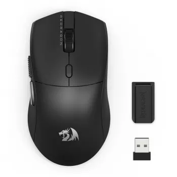 Redragon M919-ULT SPARDA Wireless Gaming Mouse, Tri-Mode 2.4GHz/Bluetooth/USB-C, 10000 DPI Optical Sensor, 1000 Hz Polling, 10 Programmable Buttons, RGB Backlight, Rechargeable, Right-Handed, Black
