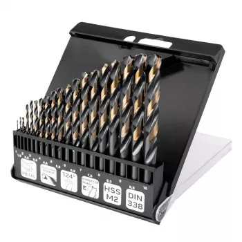 Ensemble de forets métal HSS-CNC NEO TOOLS, 124°, Pro-Tec, 1,0-10,0 mm, 19 pièces