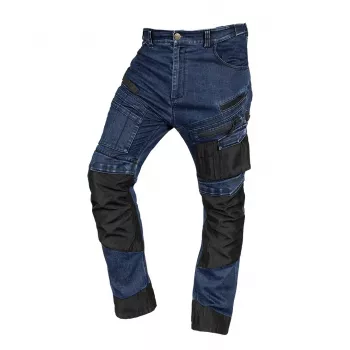 NEO TOOLS Pantalon de travail DENIM avec renforts Oxford, bleu marine, taille M