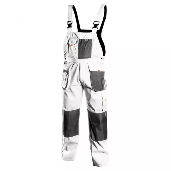 NEO TOOLS Pantalon de travail à bretelles HD avec poches pour genouillères, taille L/52, gris/noir