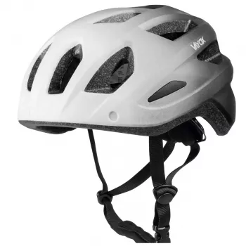 Casque de vélo Vayox Active avec éclairage LED, blanc-noir, taille M (54-58 cm)