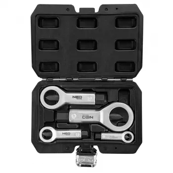 Ensemble de fendeurs d'écrous NEO TOOLS 4 pièces 9-27 mm acier CrV avec mallette TOP-11-925