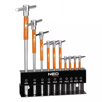 Clés à ergots avec poignée tournante NEO TOOLS 2-10 mm, lot de 10 pièces sur support