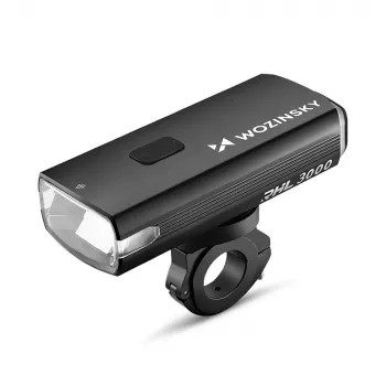 WOZINSKY Phare de vélo rechargeable USB-C 3000 lumens avec fonction power bank - Noir