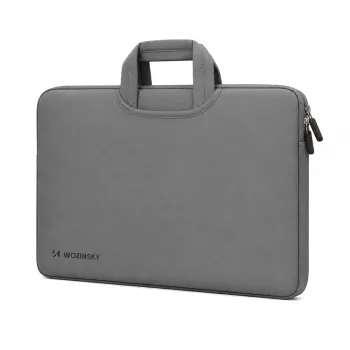 Housse néoprène pour ordinateur portable Wozinsky WNT-15G 15,6 pouces avec poignée dissimulée - gris