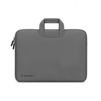 Housse néoprène pour ordinateur portable Wozinsky WNT-15G 15,6 pouces avec poignée dissimulée - gris