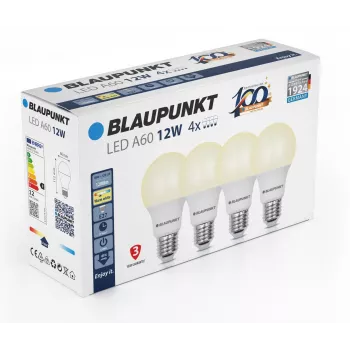 Ampoule LED Blaupunkt E27 A60 12W, 1200 lm, 2700 K, lot de 4 (BLAUPUNKT-E27-12W-WW-4)