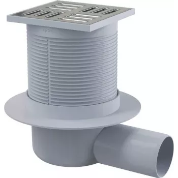 Grille de caniveau ponctuel DEANTE KOS_001C en acier inoxydable 150x150 mm, DN 50/70/100, classe de charge K3
