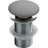 Bouchon de vidage automatique pop-up DEANTE NHC_S12A pour éviers en granit, vidage 3 1/2 inch, bouton-poussoir, composite granit, noir