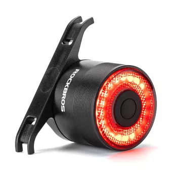 Feu arrière vélo ROCKBROS Q3 avec détection intelligente de freinage - noir