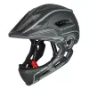 Casque de vélo intégral pour enfant WOZINSKY avec feu arrière USB 52-56 cm - gris
