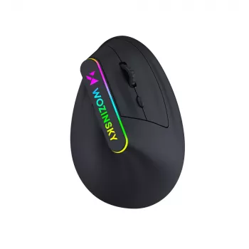 Souris gaming verticale ergonomique sans fil WOZINSKY WMG-1164 3600 DPI RGB Noir