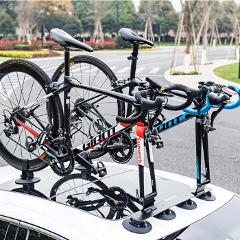 ROCKBROS XP1002 Suction Cup Roof Bike Rack for 2 Bicycles - Black