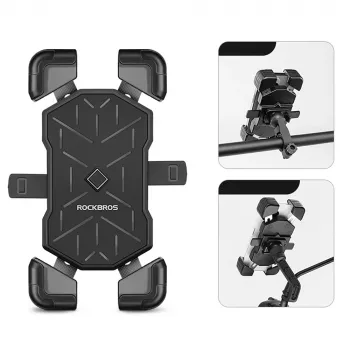ROCKBROS HW-117 Clamp Handlebar Phone Mount - Black-Grey