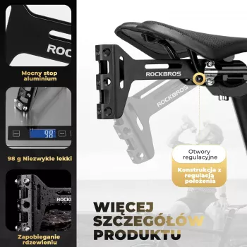 ROCKBROS Under-Saddle Bottle Cage Adapter - Aluminum, Black
