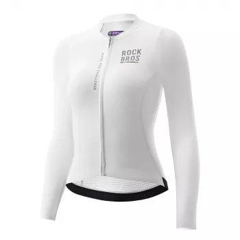 Maillot de cyclisme à manches longues pour femme ROCKBROS ROAD TO SKY, blanc, L