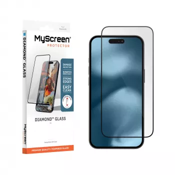 Protection d'écran MyScreen Diamond Glass pour Apple iPhone 18 Pro - verre trempé 9H, couverture intégrale, compatible coque, pose sans bulles