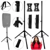 Paire de pieds d'enceinte DNA Professional DNA BOX2 Set Bag avec housse de transport, tige 35 mm, hauteur 100-180 cm, charge 30 kg, noire