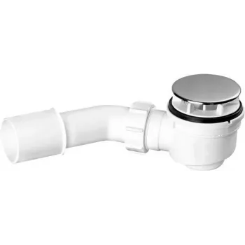 Siphon de caniveau de douche DEANTE NHC_025C avec accès de nettoyage par le haut, sortie 50 mm, grille chromée, 24 l/min