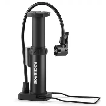 Pompe à pied ultralégère pour vélo Rockbros 4522L, noir