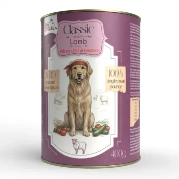 Alimentation humide pour chien SYTA MICHA Classic Mono agneau et courgette 400 g