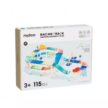 Circuit de course magnétique Mideer MD6395 avec 2 voitures, 115 pièces, 3+ ans