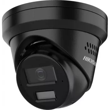 Caméra réseau tourelle Hikvision 8 MP 4K UHD avec AcuSense et Smart Hybrid Light, objectif fixe 2,8 mm, noire