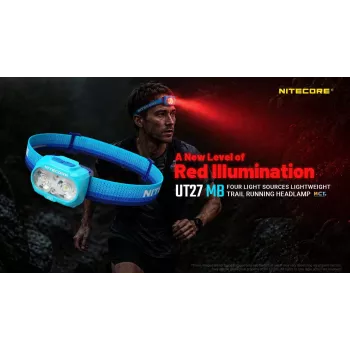 Lampe frontale Nitecore UT27 MB 800 lumens double faisceau avec lumière rouge