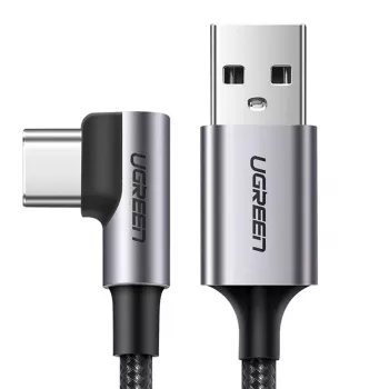 Câble coudé UGREEN US284 USB-A vers USB-C, 3A, 3 m, noir