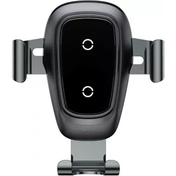 Support de voiture à chargeur sans fil Metal Gravity Baseus avec charge Qi, grille d'aération, noir (WXYL-B0A)